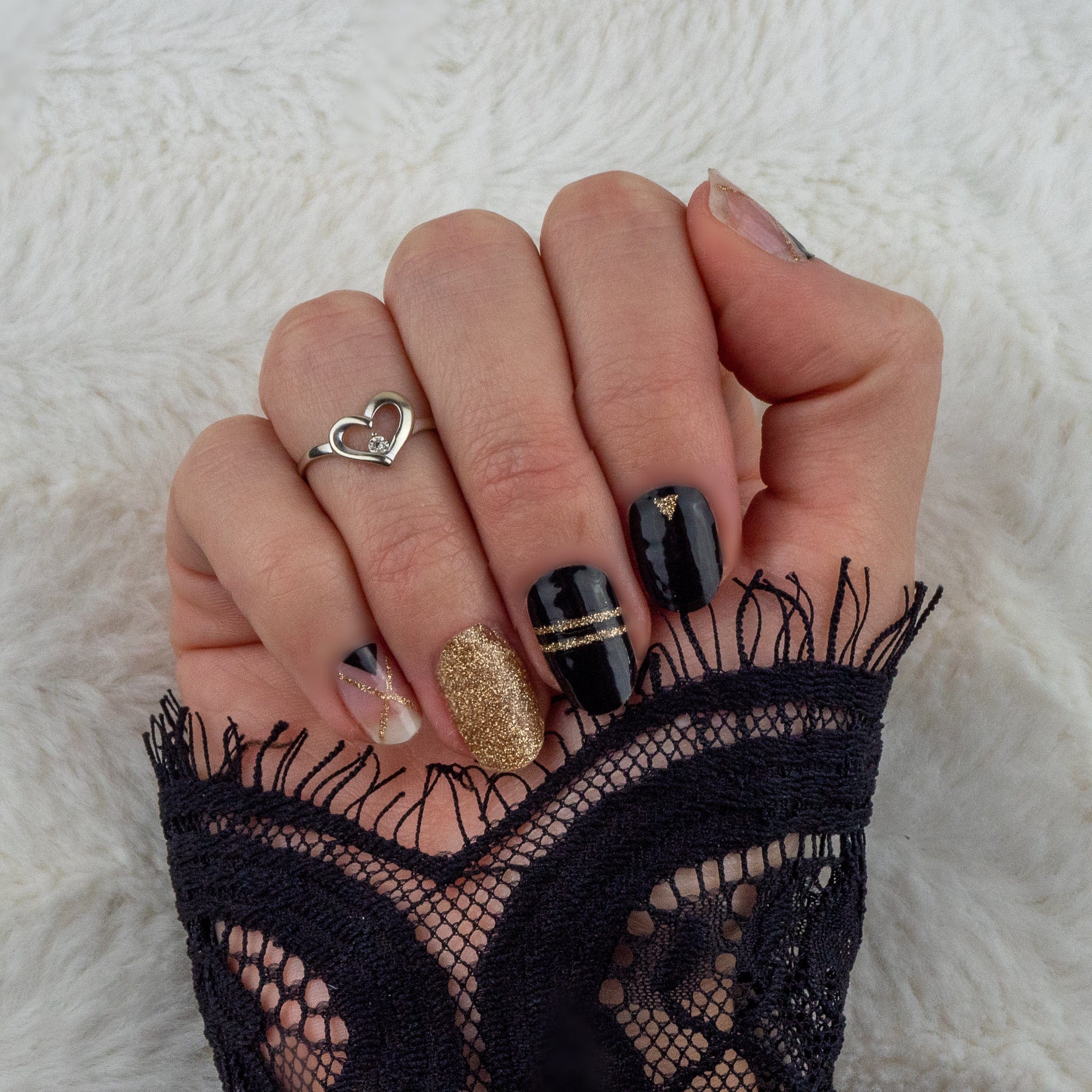 Manicure Cocktail Dress with TheNailsAngels nail stickers Manicure Cocktail Dress with TheNailsAngels nail stickers